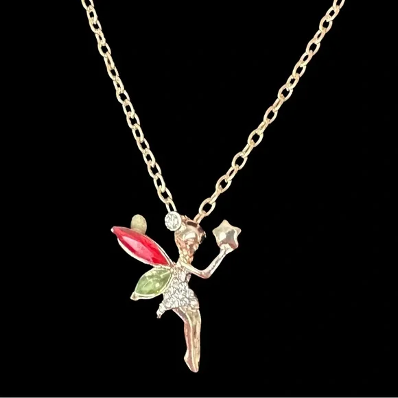 🆕 Tinkerbell Fairy Necklace - Gold - Picture 2 of 4
